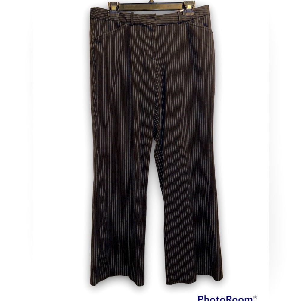 Worthington • Dress Pants, Slacks, Black with White Pinstripes, Straight, 10P